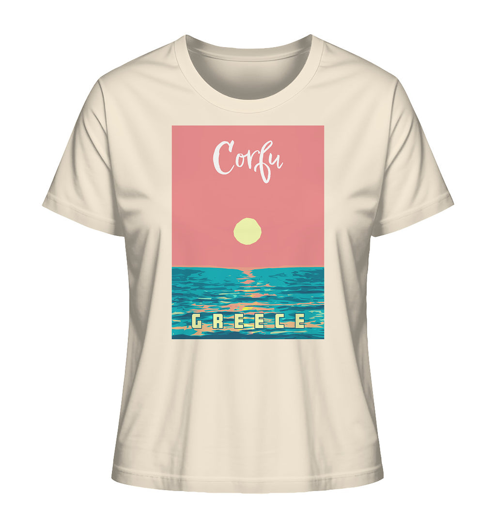Sunset Ocean Corfu Greece - Ladies Organic Shirt