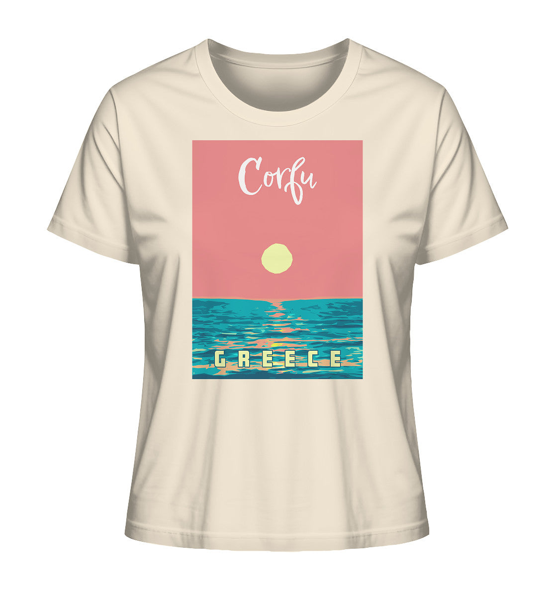Sunset Ocean Corfu Greece - Ladies Organic Shirt