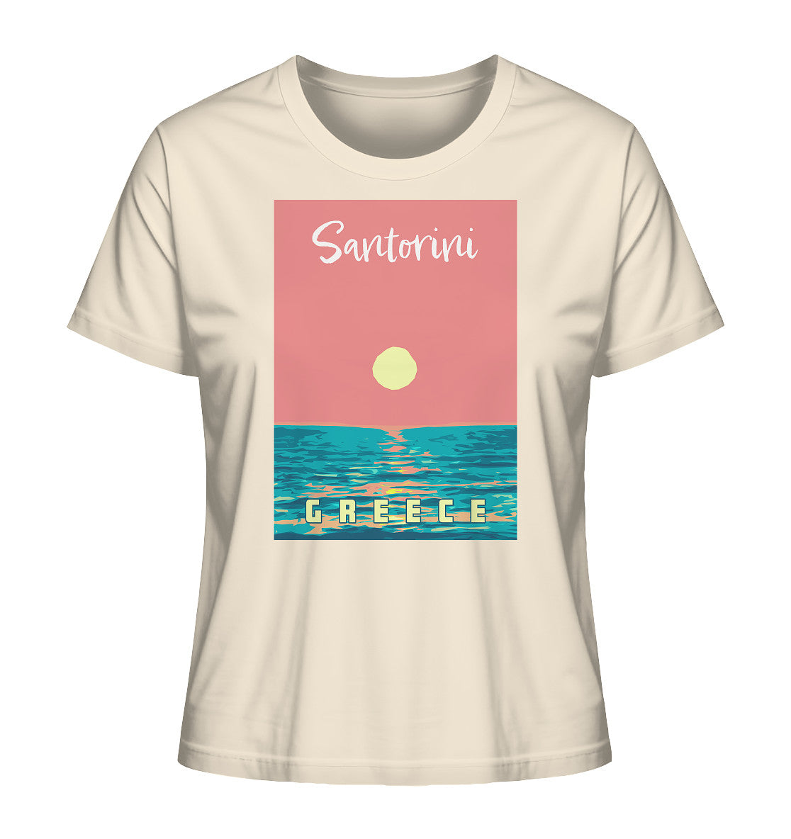 Sunset Ocean Santorini Greece - Ladies Organic Shirt