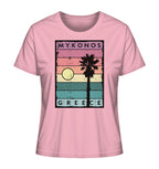 Sunset strips & Palm tree Mykonos Greece - Ladies Organic Shirt