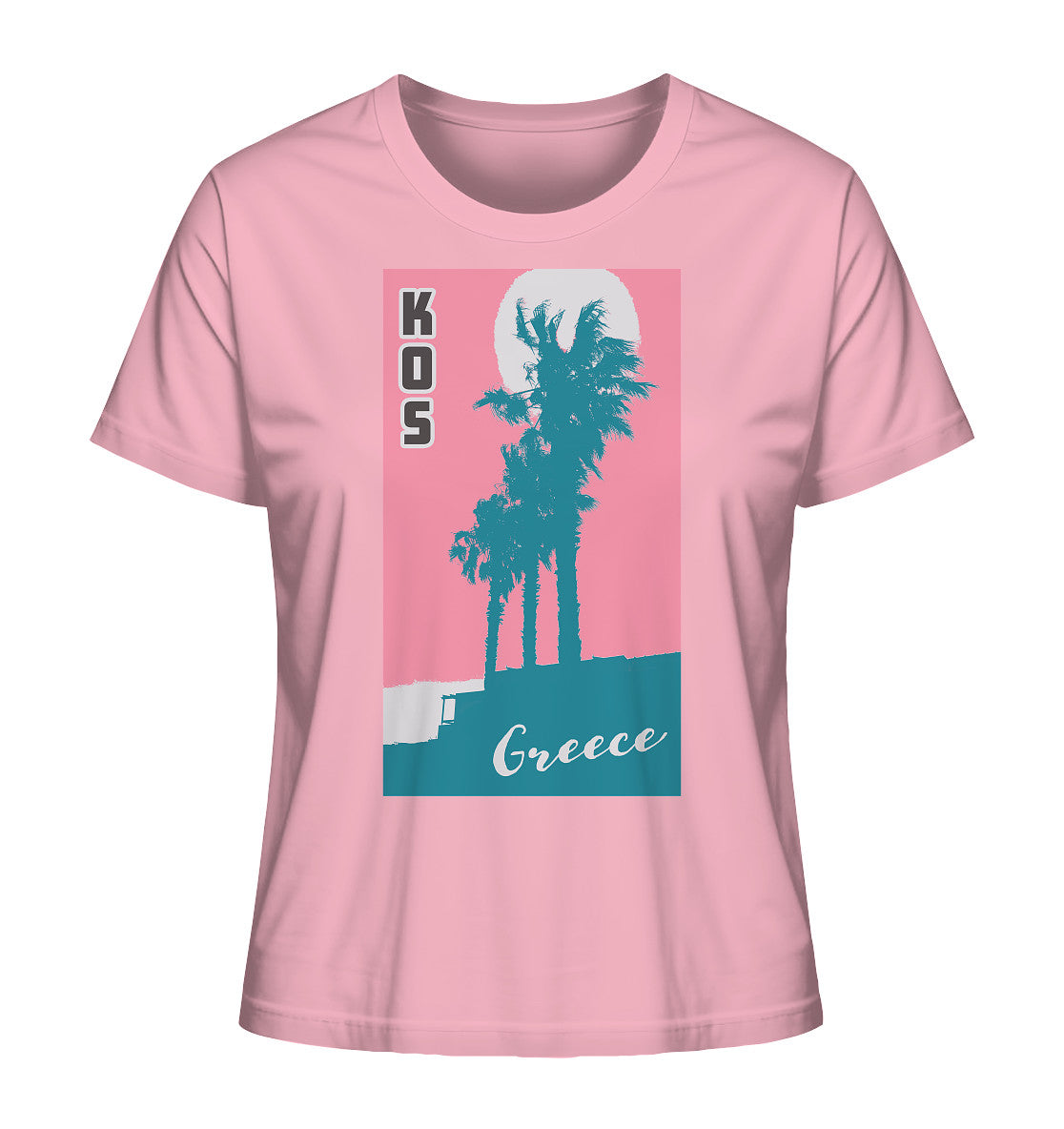 Palm trees & Pink Sky Kos Greece - Ladies Organic Shirt