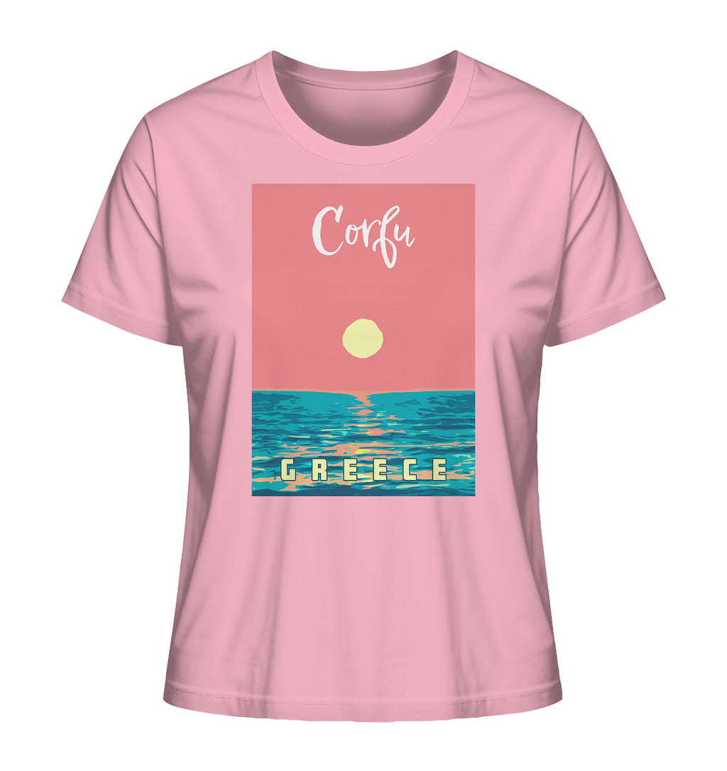 Sunset Ocean Corfu Greece - Ladies Organic Shirt