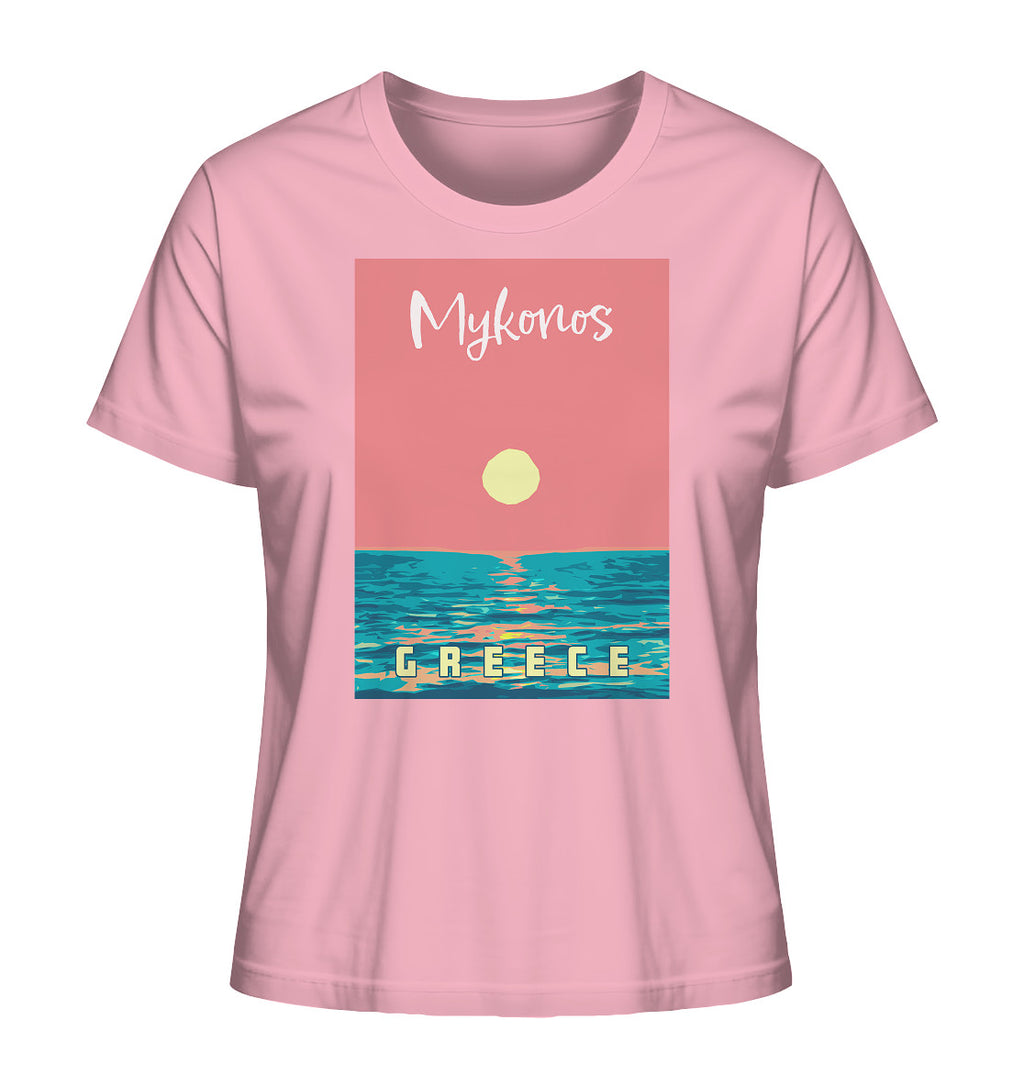 Sunset Ocean Mykonos Greece - Ladies Organic Shirt