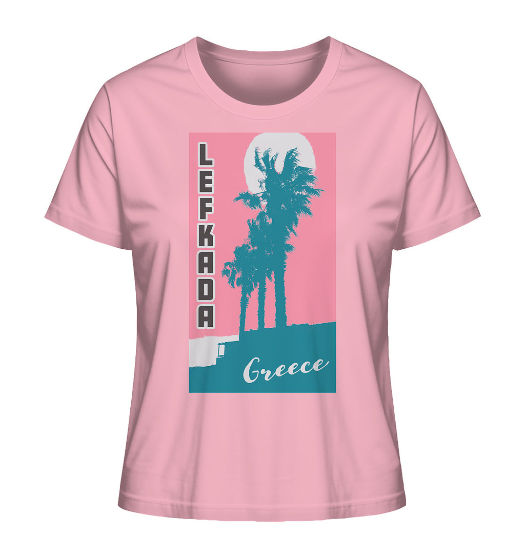 Palm trees & Pink Sky Lefkada Greece - Ladies Organic Shirt
