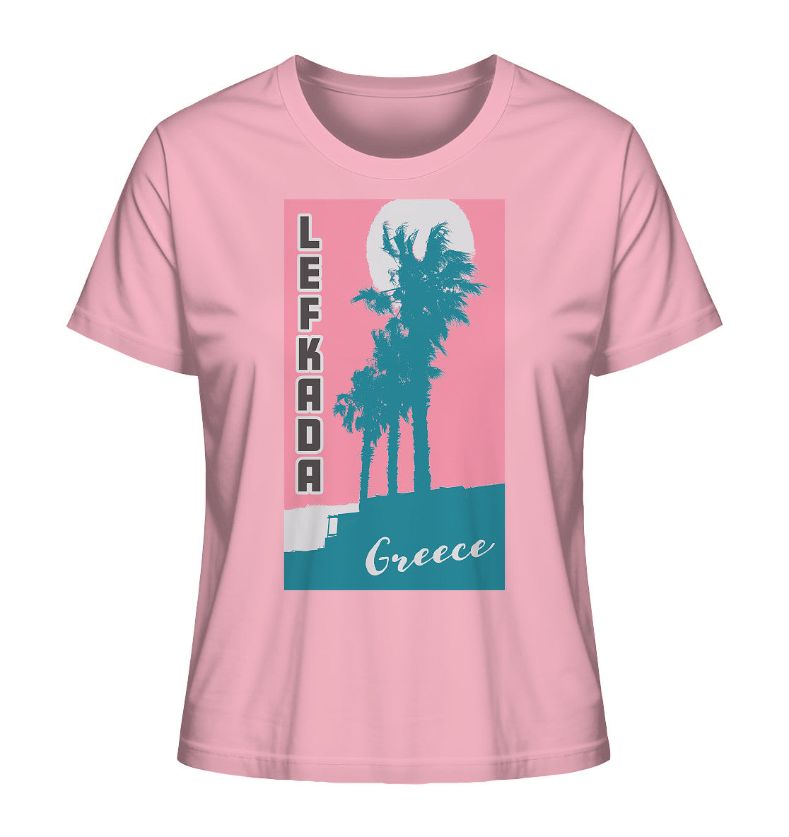 Palm trees & Pink Sky Lefkada Greece - Ladies Organic Shirt