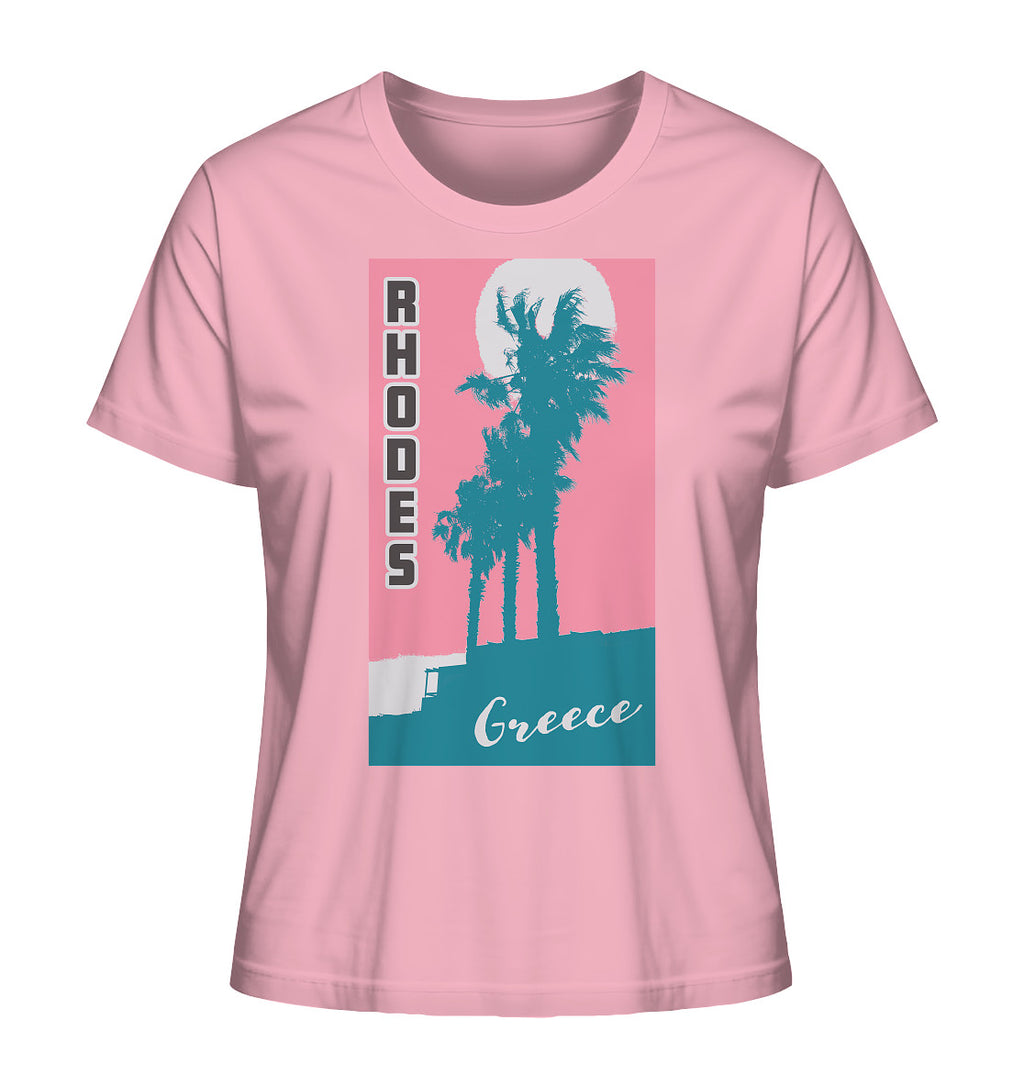 Palm trees & Pink Sky Rhodes Greece - Ladies Organic Shirt
