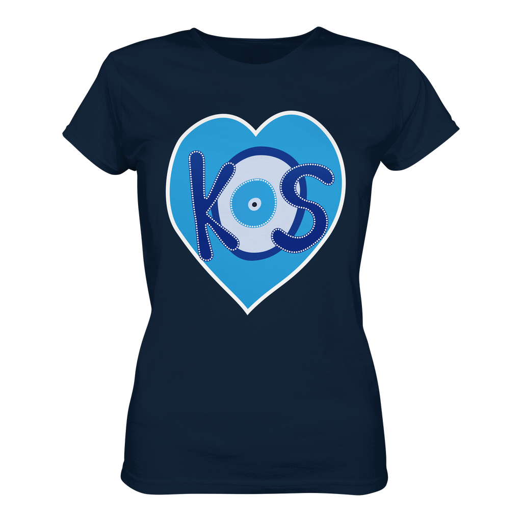 Kos - Blaues Herz - Ladies Organic Shirt
