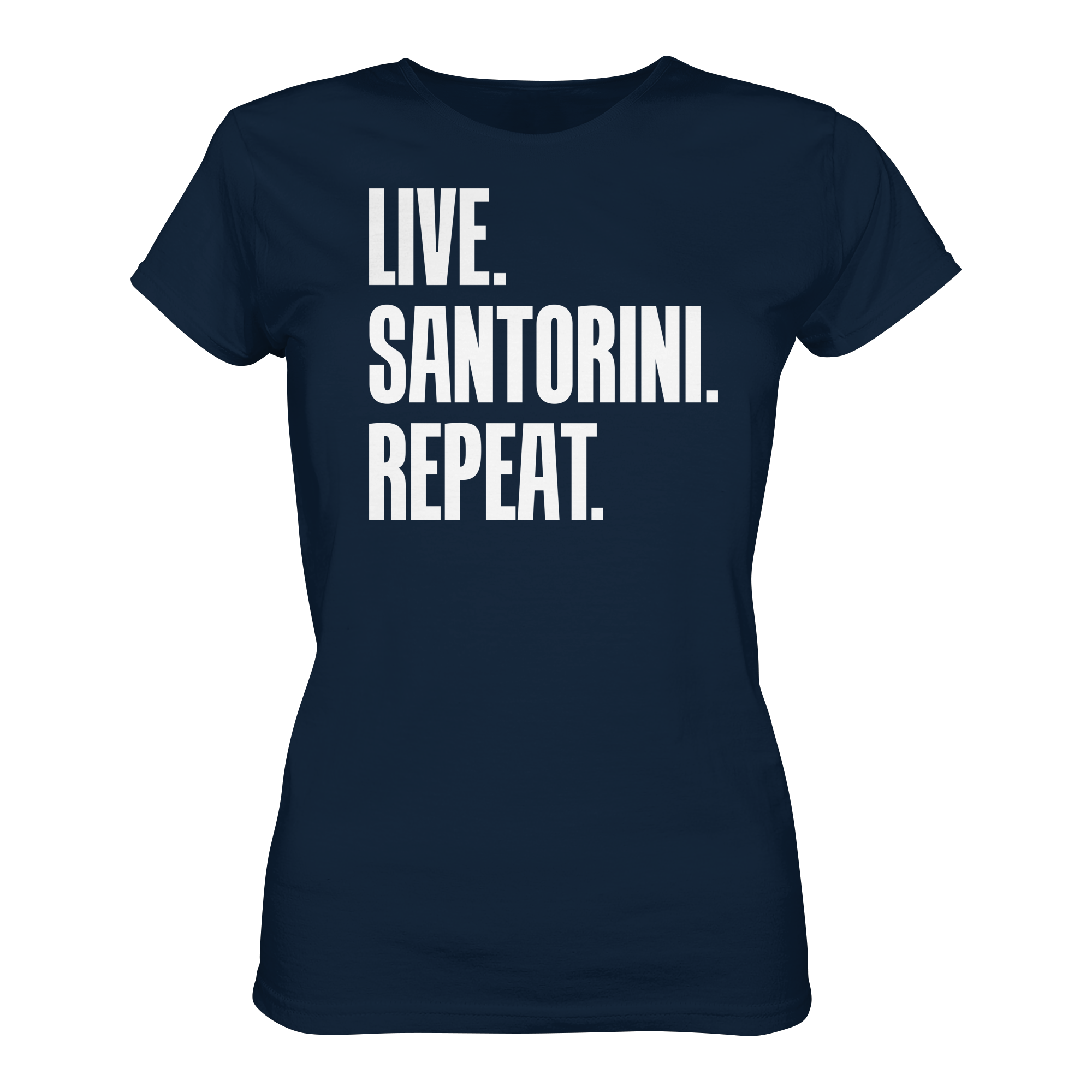 LIVE. SANTORINI. REPEAT. - Ladies Organic Shirt