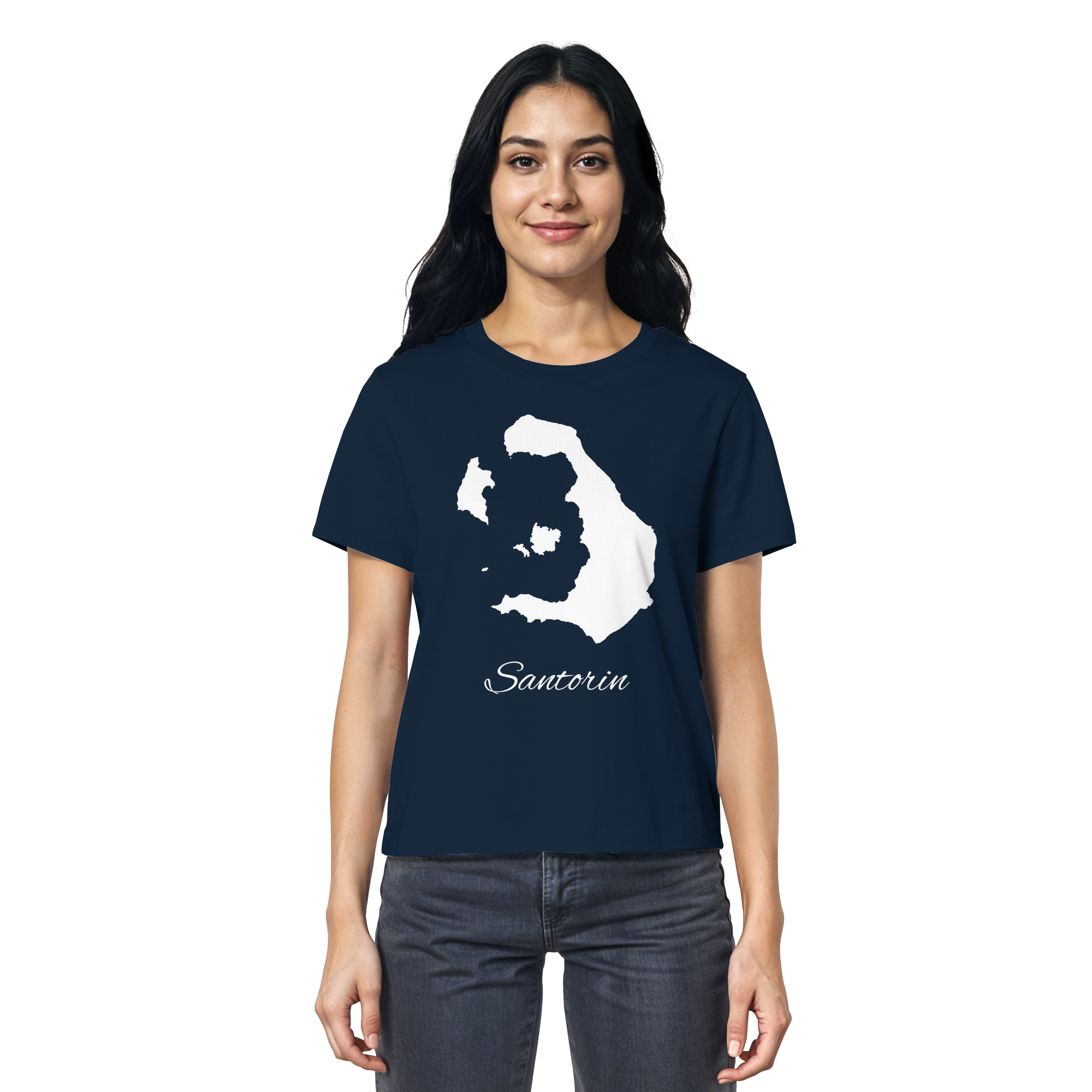 Santorin Silhouette Griechenland - Ladies Organic Shirt