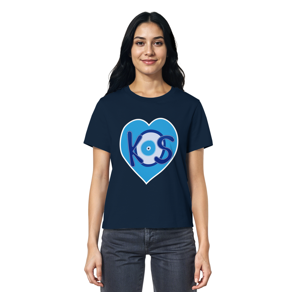 Kos - Blaues Herz - Ladies Organic Shirt