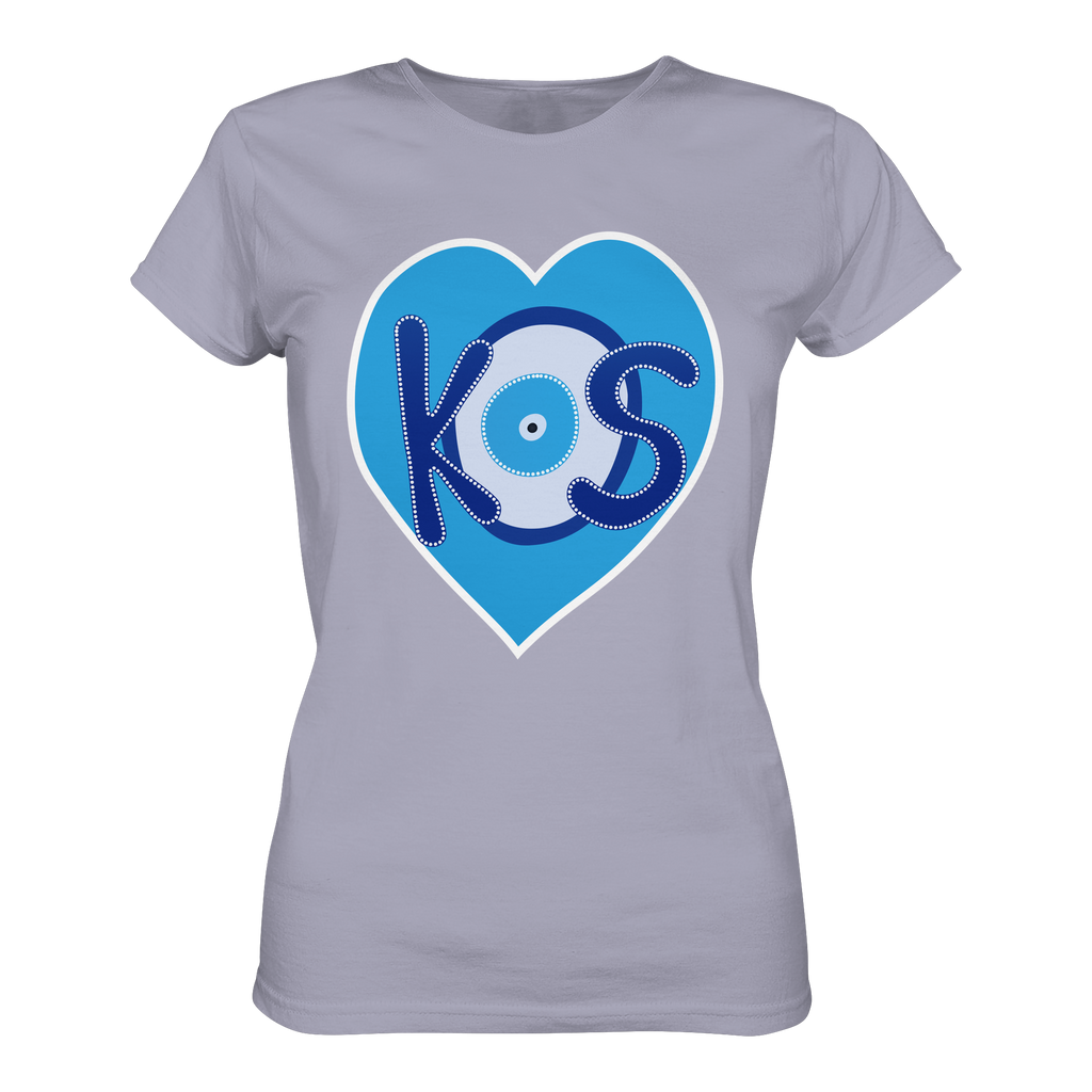 Kos - Blaues Herz - Ladies Organic Shirt