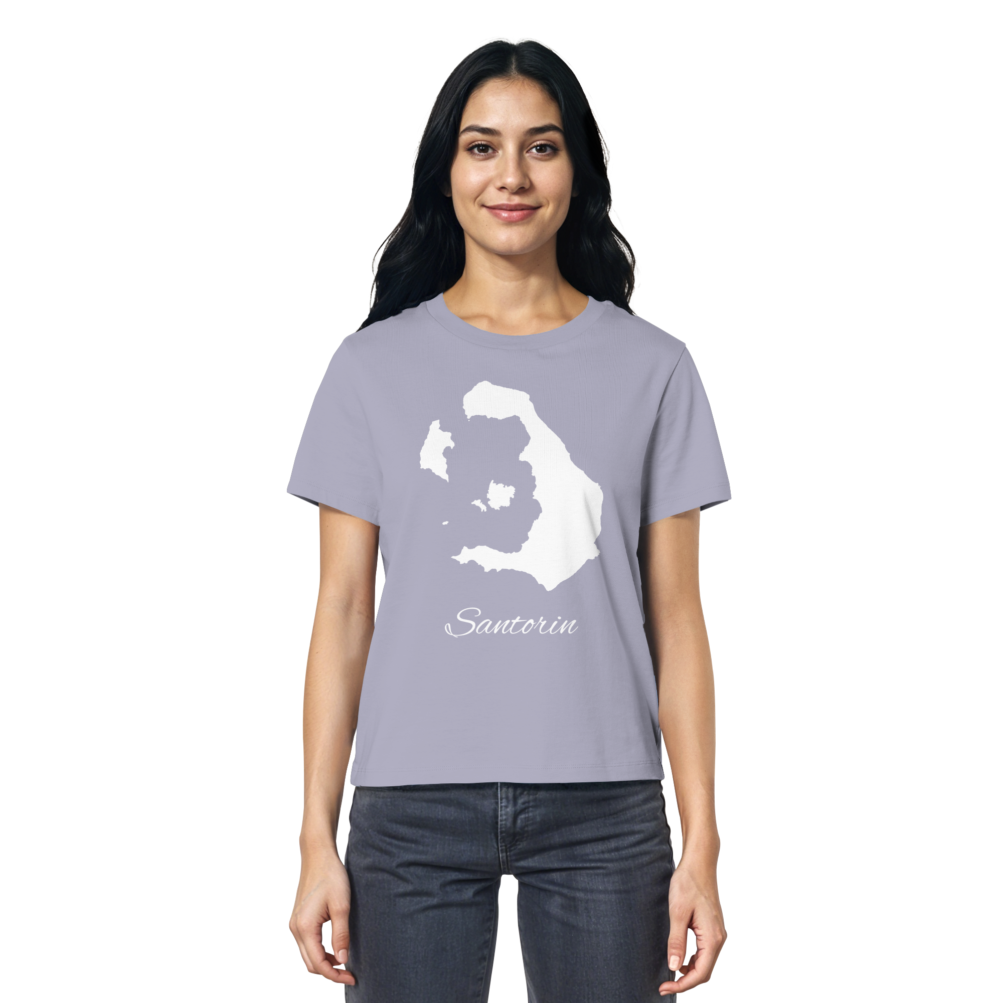 Santorin Silhouette Griechenland - Ladies Organic Shirt