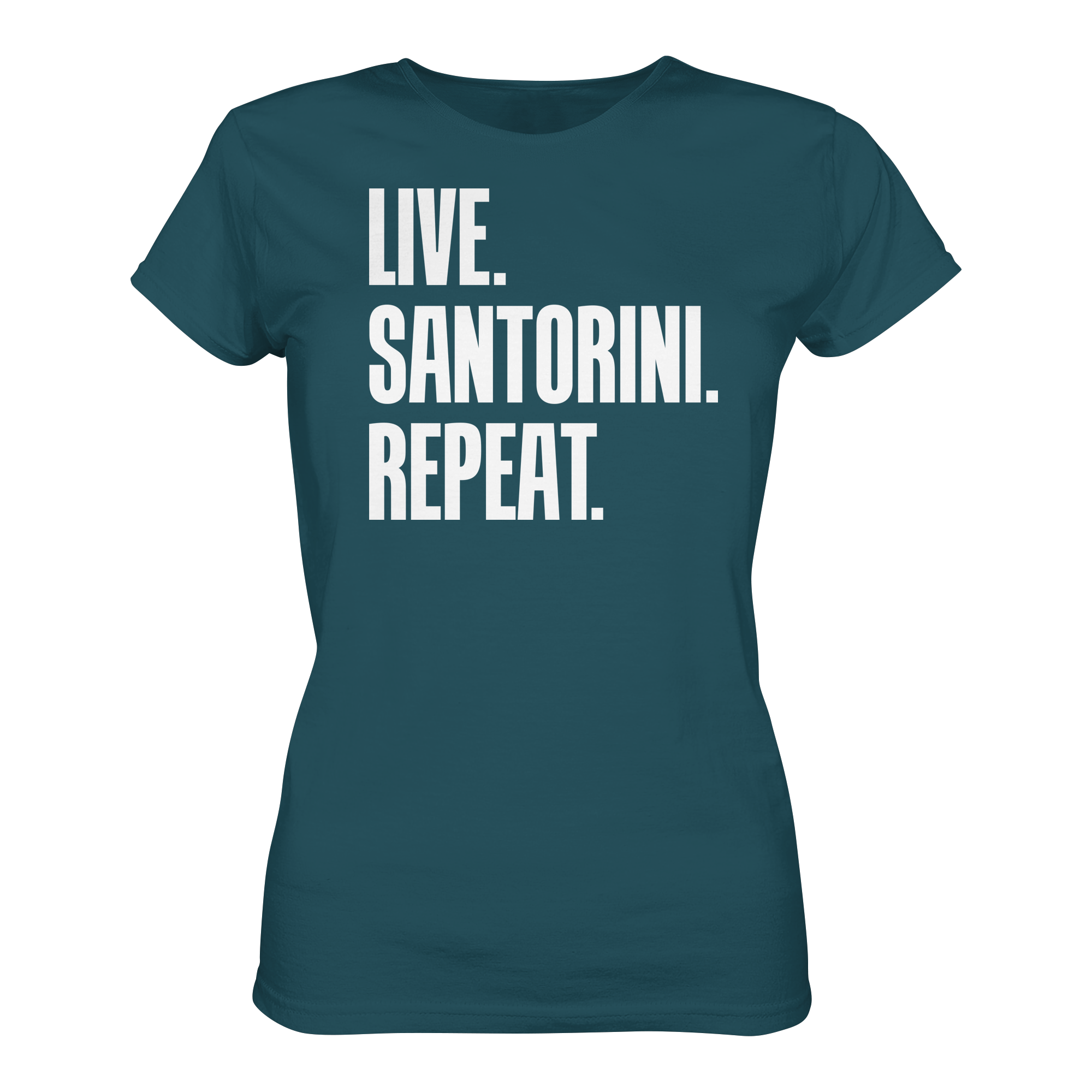 LIVE. SANTORINI. REPEAT. - Ladies Organic Shirt