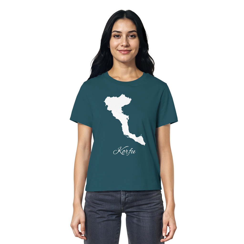 Korfu Silhouette Griechenland - Ladies Organic Shirt