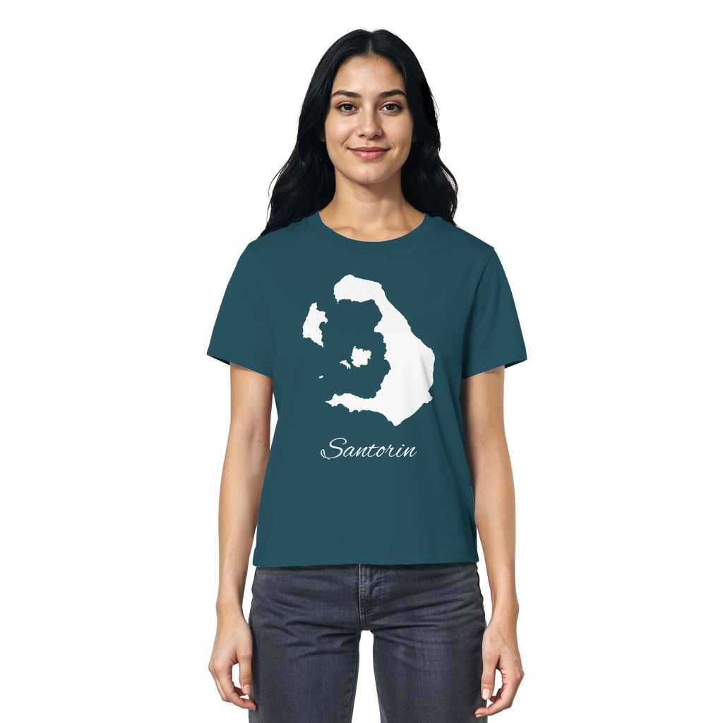 Santorin Silhouette Griechenland - Ladies Organic Shirt