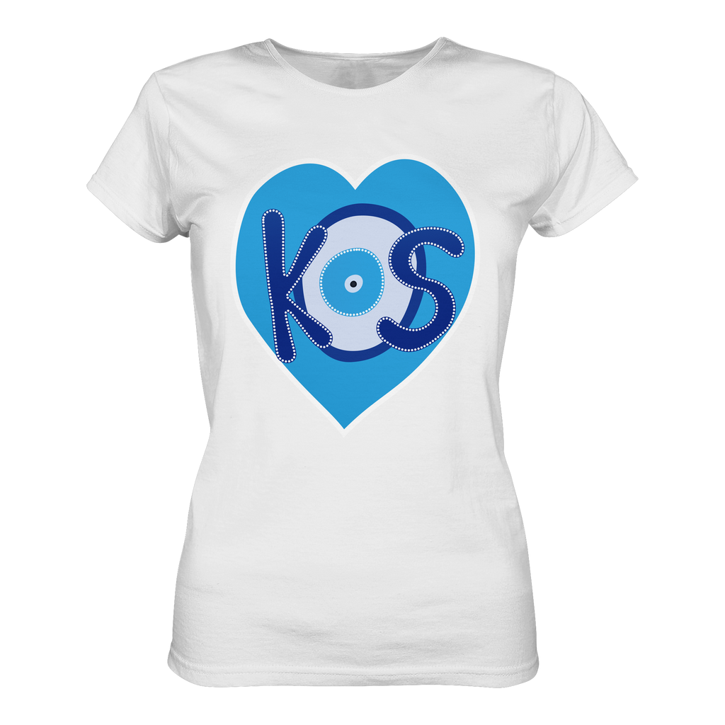 Kos - Blaues Herz - Ladies Organic Shirt