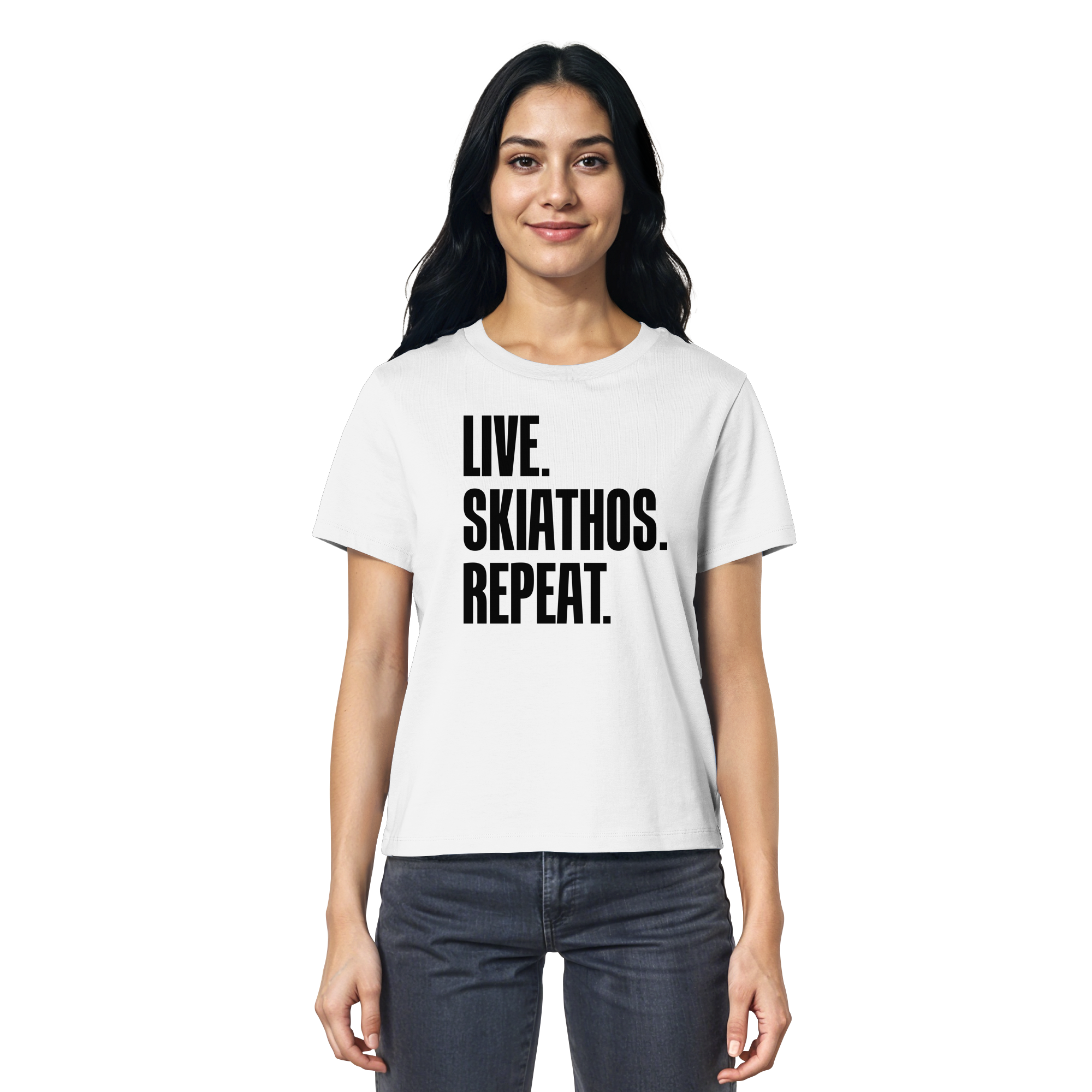 LIVE. SKIATHOS. REPEAT. - Ladies Organic Shirt
