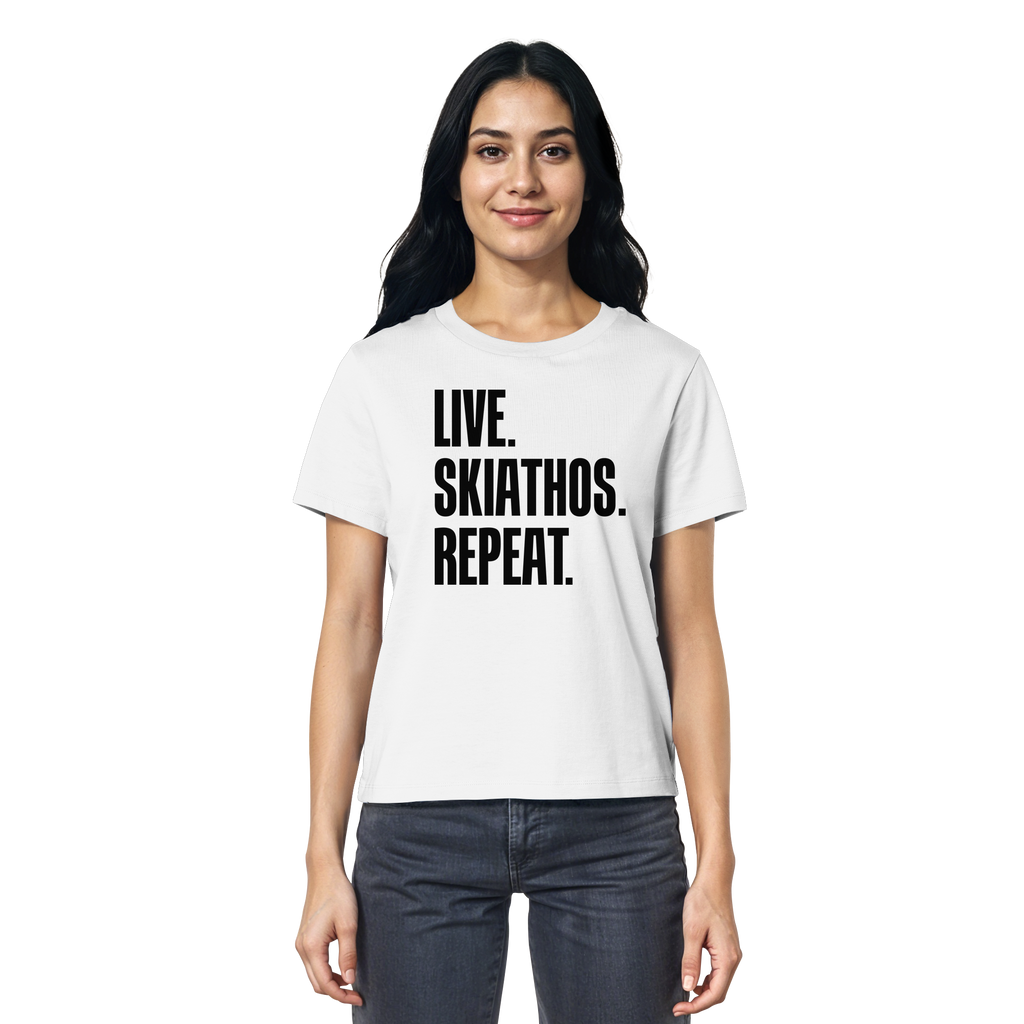 LIVE. SKIATHOS. REPEAT. - Ladies Organic Shirt