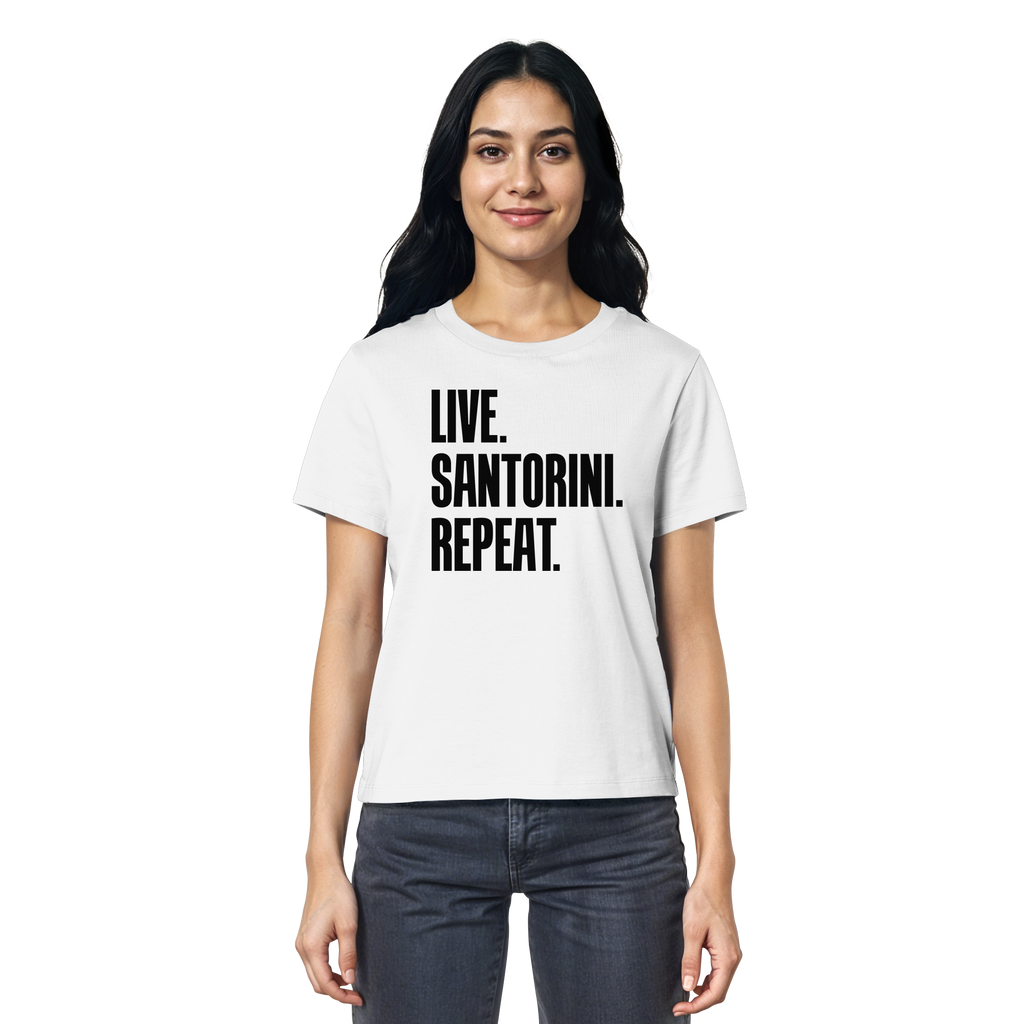 LIVE. SANTORINI. REPEAT. - Ladies Organic Shirt