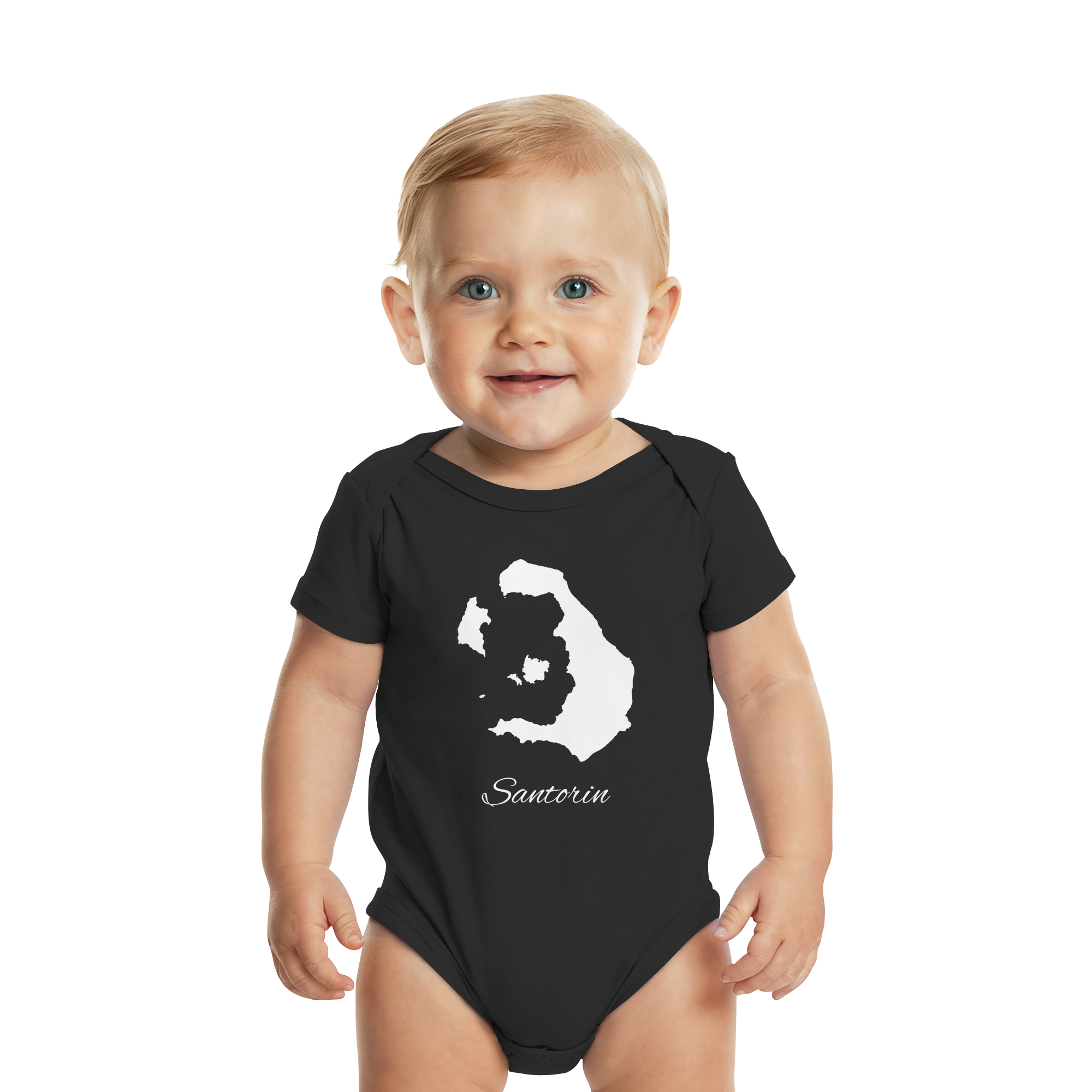 Santorin Silhouette Griechenland - Organic Baby Bodysuit