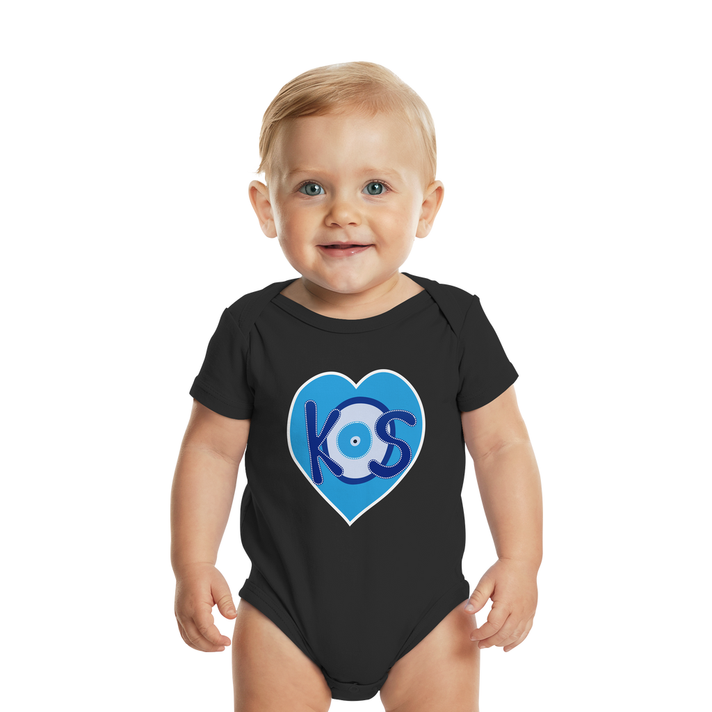 Kos - Blaues Herz - Organic Baby Bodysuit
