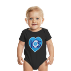 Kos - Blaues Herz - Organic Baby Bodysuit