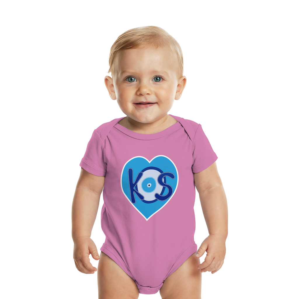 Kos - Blaues Herz - Organic Baby Bodysuit