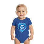 Kos - Blaues Herz - Organic Baby Bodysuit