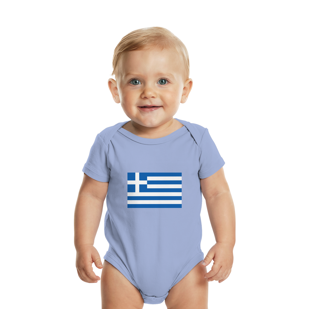 Griechenland Flagge - Organic Baby Bodysuit