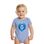 Kos - Blaues Herz - Organic Baby Bodysuit