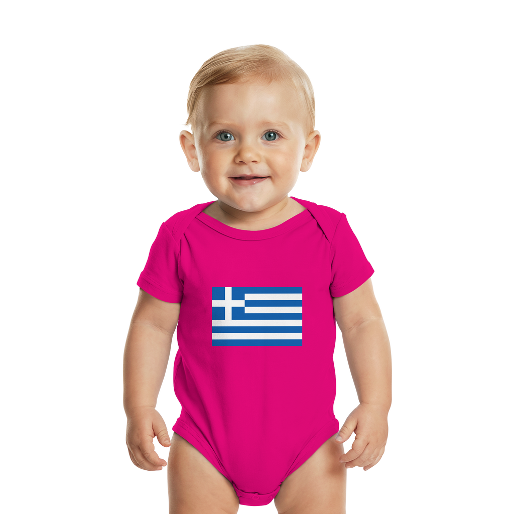 Griechenland Flagge - Organic Baby Bodysuit