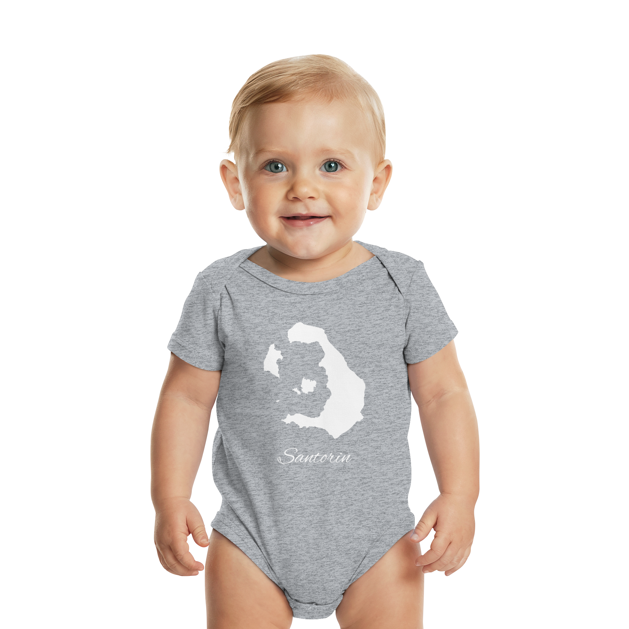 Santorin Silhouette Griechenland - Organic Baby Bodysuit