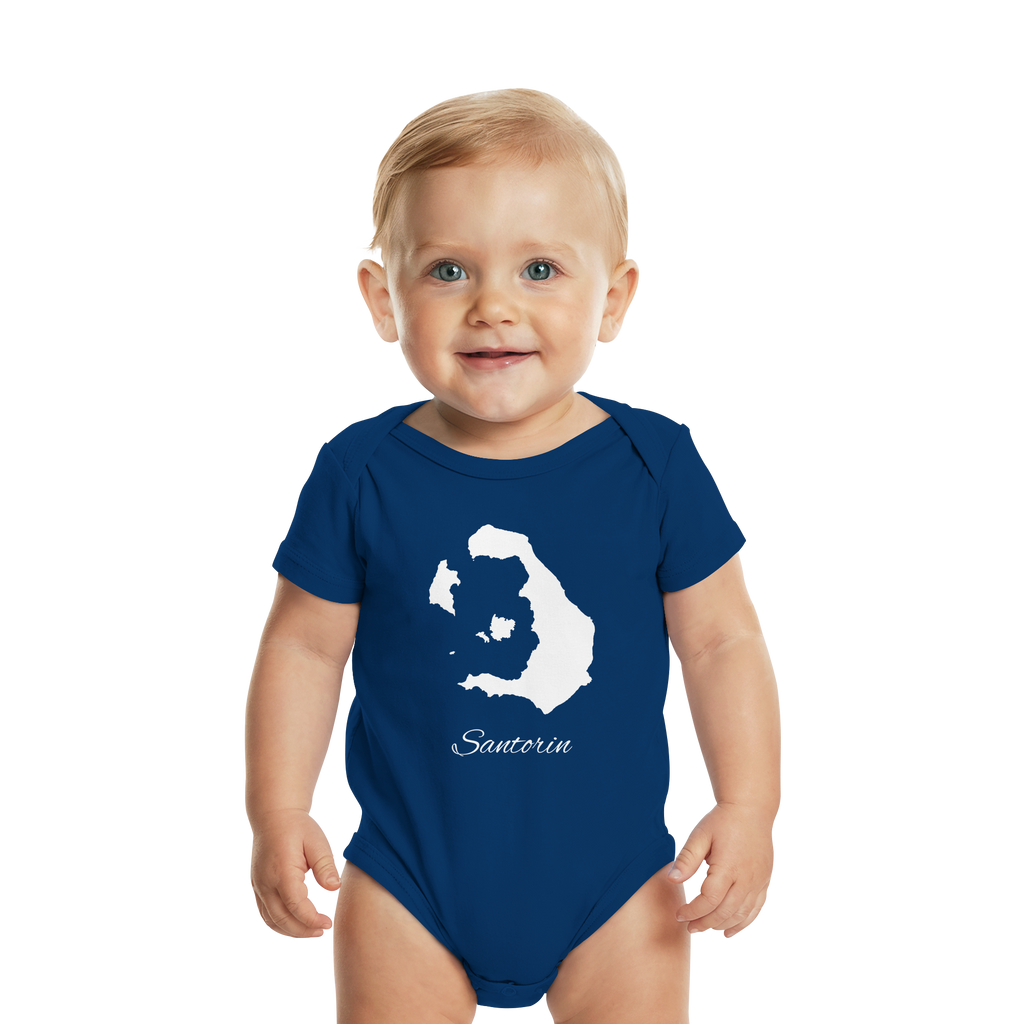 Santorin Silhouette Griechenland - Organic Baby Bodysuit