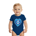 Kos - Blaues Herz - Organic Baby Bodysuit
