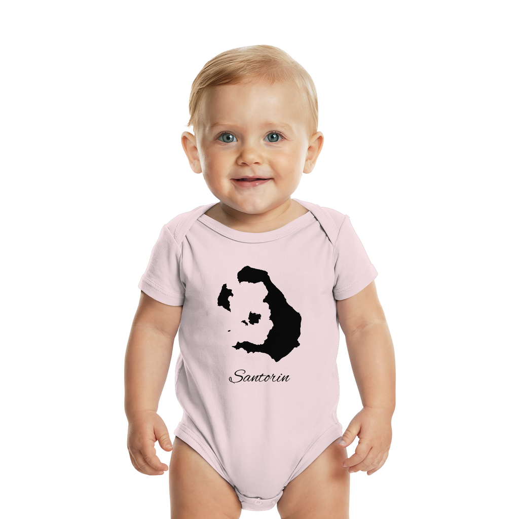Santorin Silhouette Griechenland - Organic Baby Bodysuit