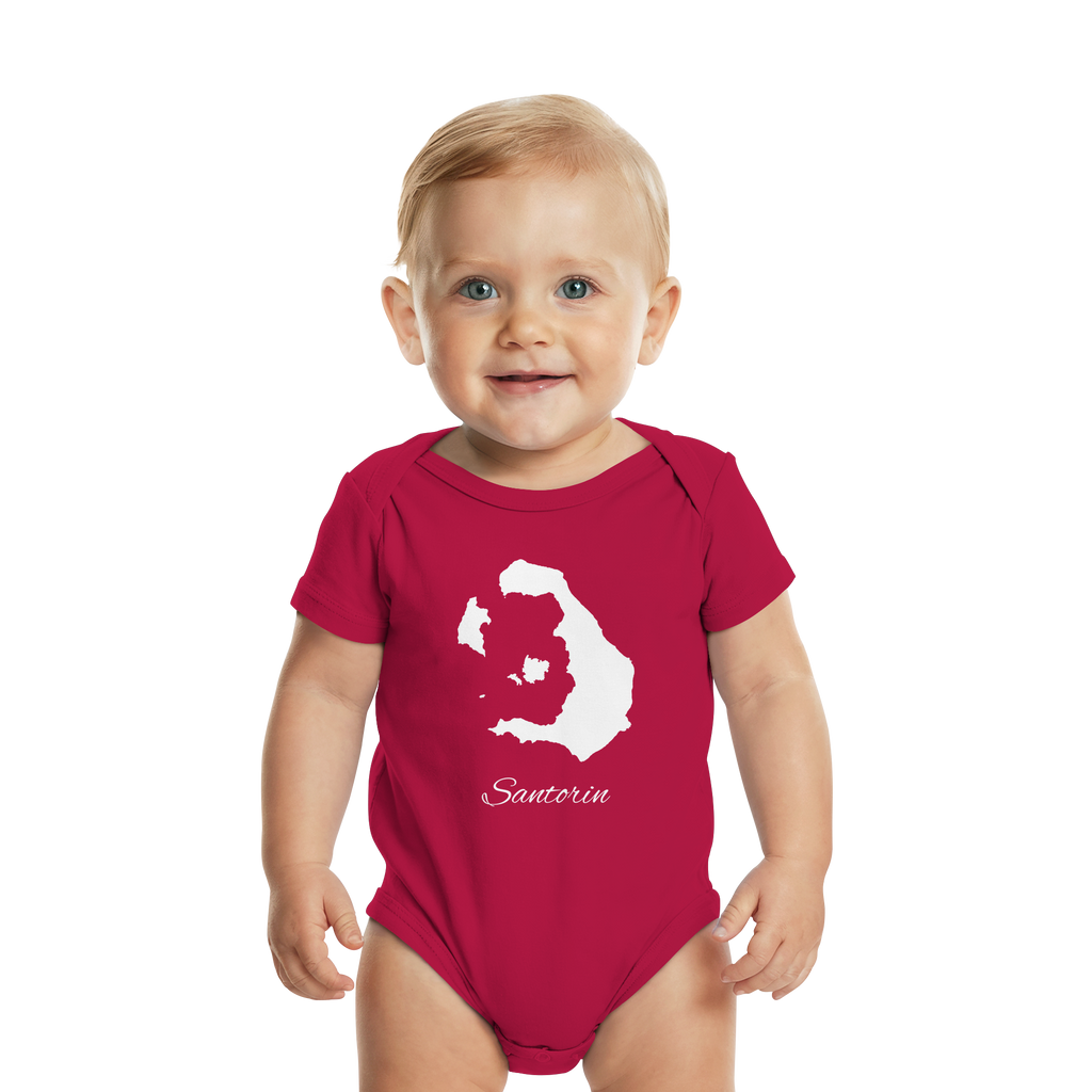 Santorin Silhouette Griechenland - Organic Baby Bodysuit