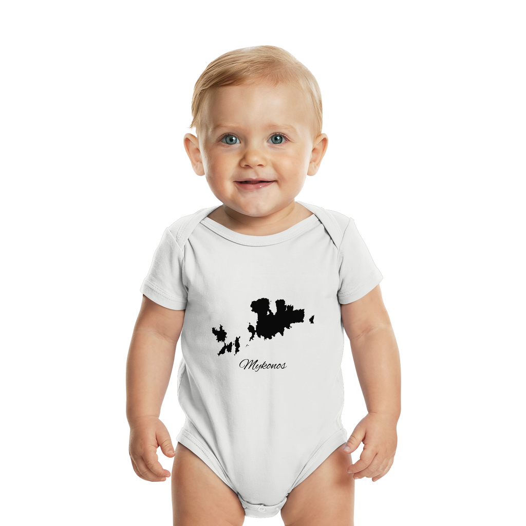 Mykonos Silhouette Griechenland - Organic Baby Bodysuit