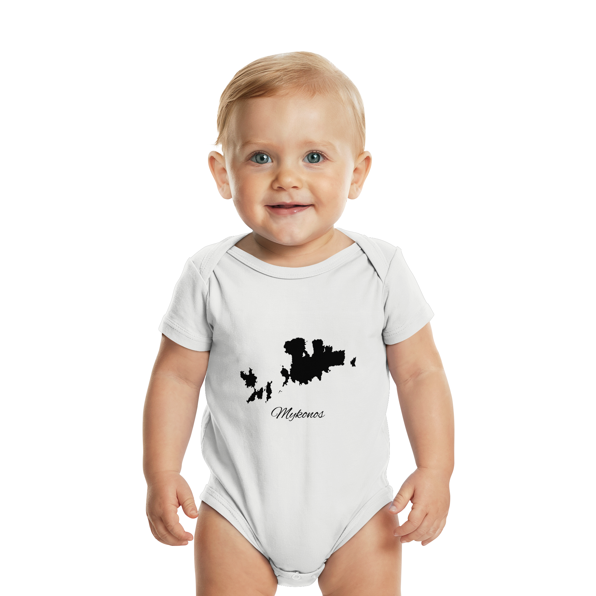 Mykonos Silhouette Griechenland - Organic Baby Bodysuit
