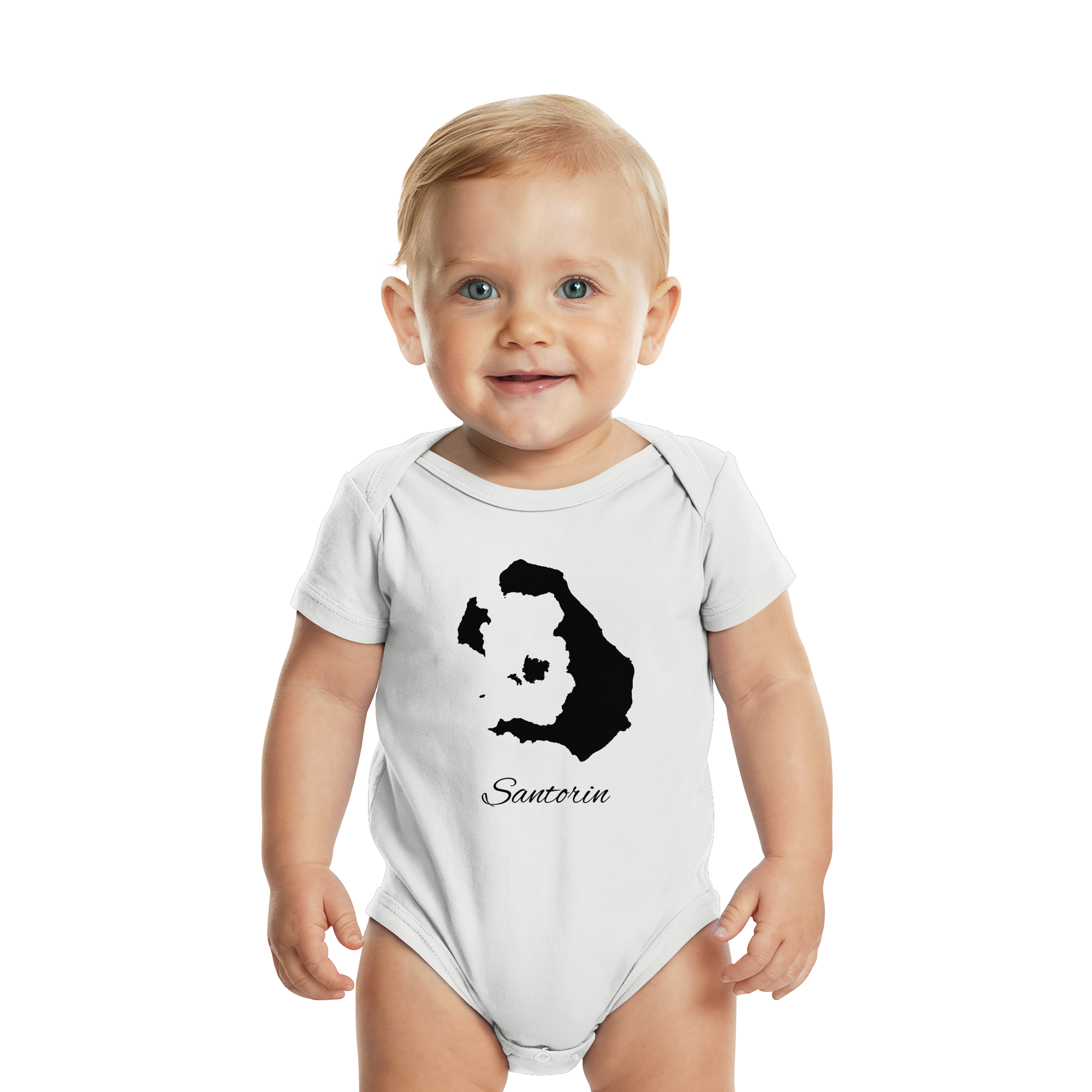 Santorin Silhouette Griechenland - Organic Baby Bodysuit