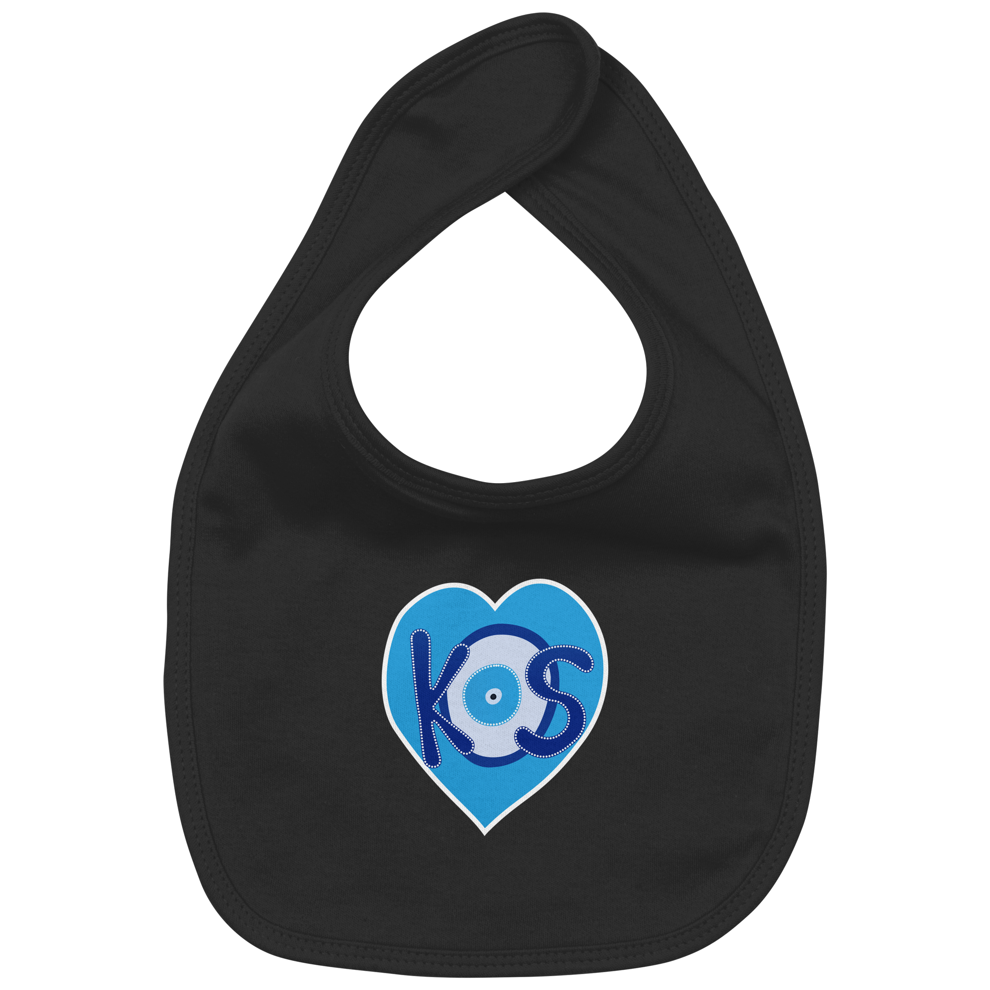 Kos - Blaues Herz - Organic Baby-Lätzchen