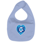 Kos - Blaues Herz - Organic Baby-Lätzchen
