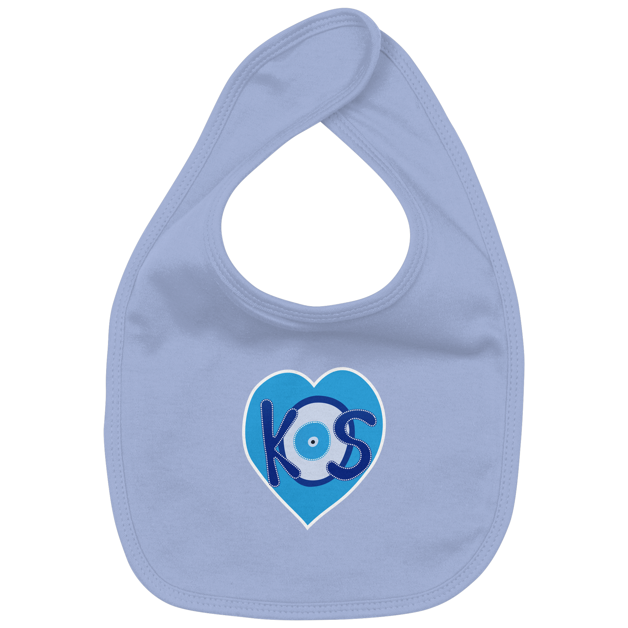 Kos - Blaues Herz - Organic Baby-Lätzchen