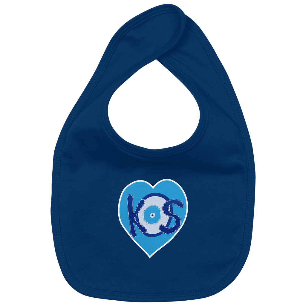 Kos - Blaues Herz - Organic Baby-Lätzchen