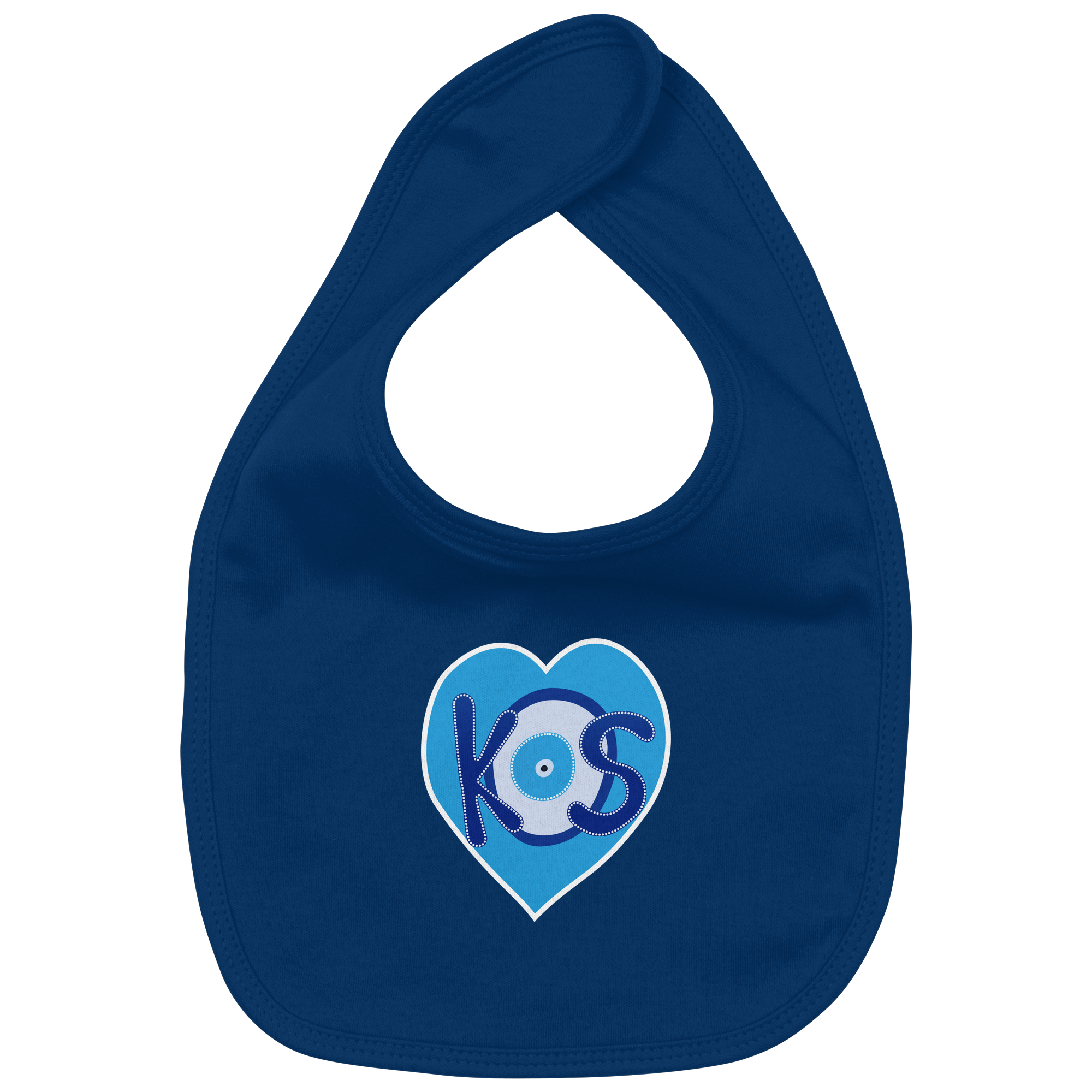 Kos - Blaues Herz - Organic Baby-Lätzchen