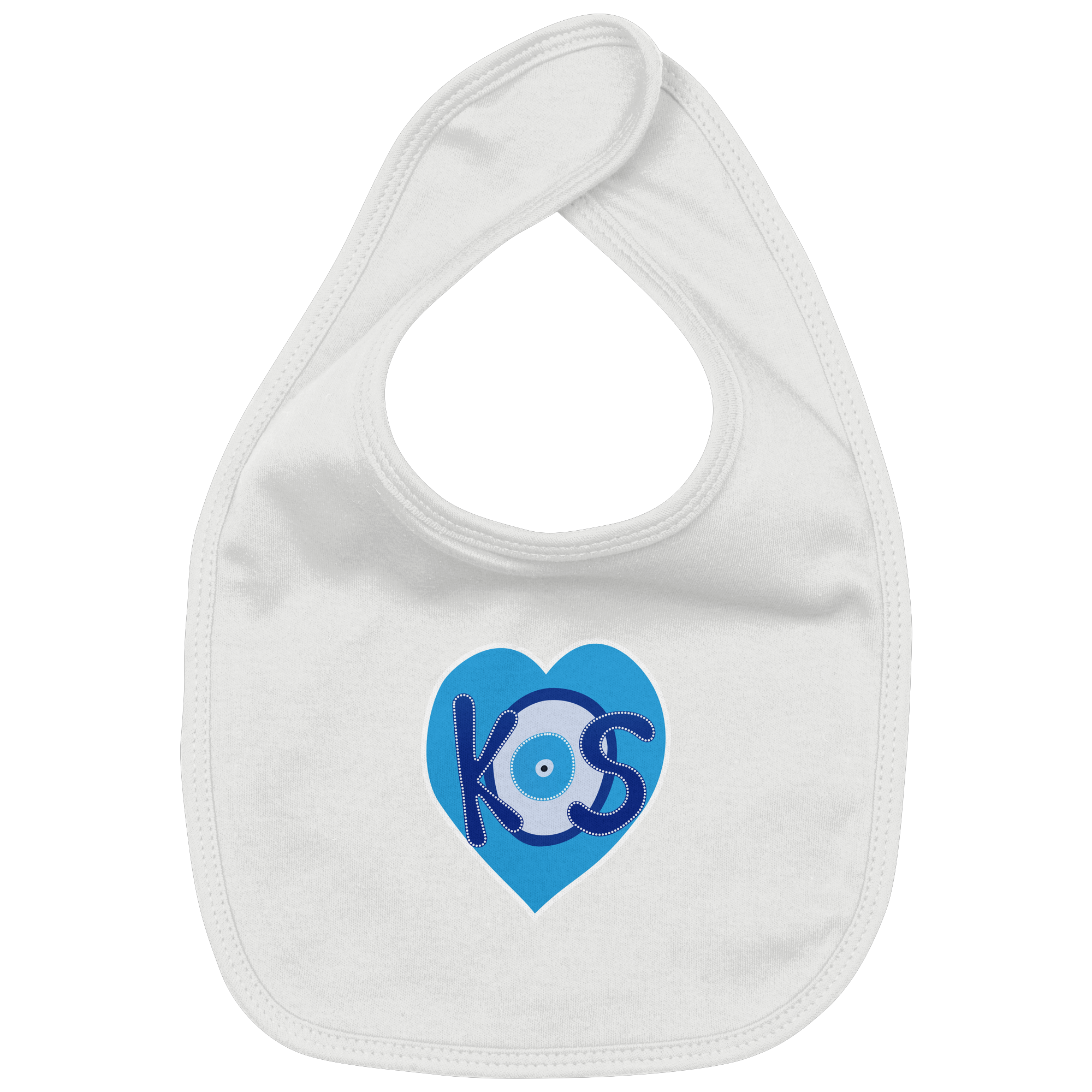 Kos - Blaues Herz - Organic Baby-Lätzchen