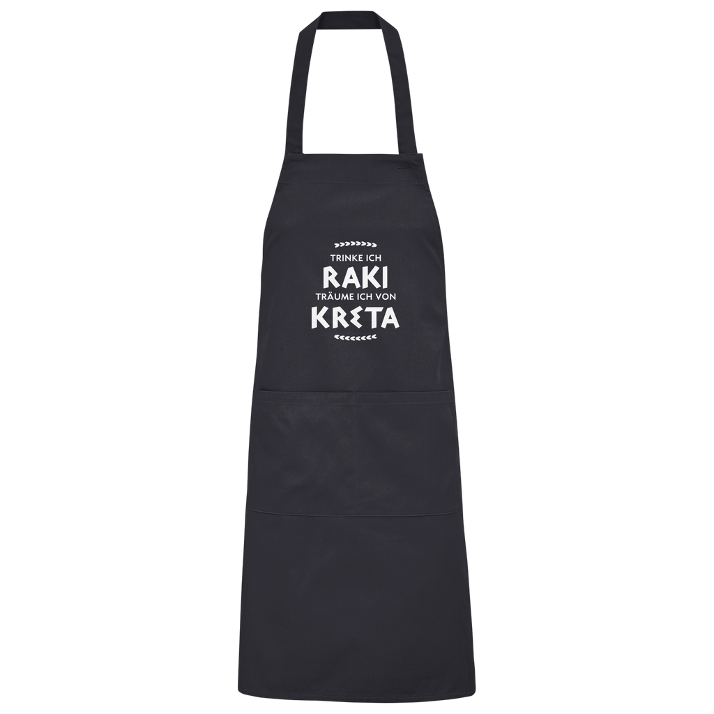 Trinke ich Raki träume ich von Kreta - Organic Grillschürze