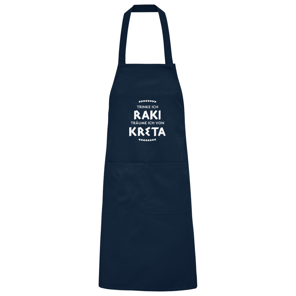 Trinke ich Raki träume ich von Kreta - Organic Grillschürze