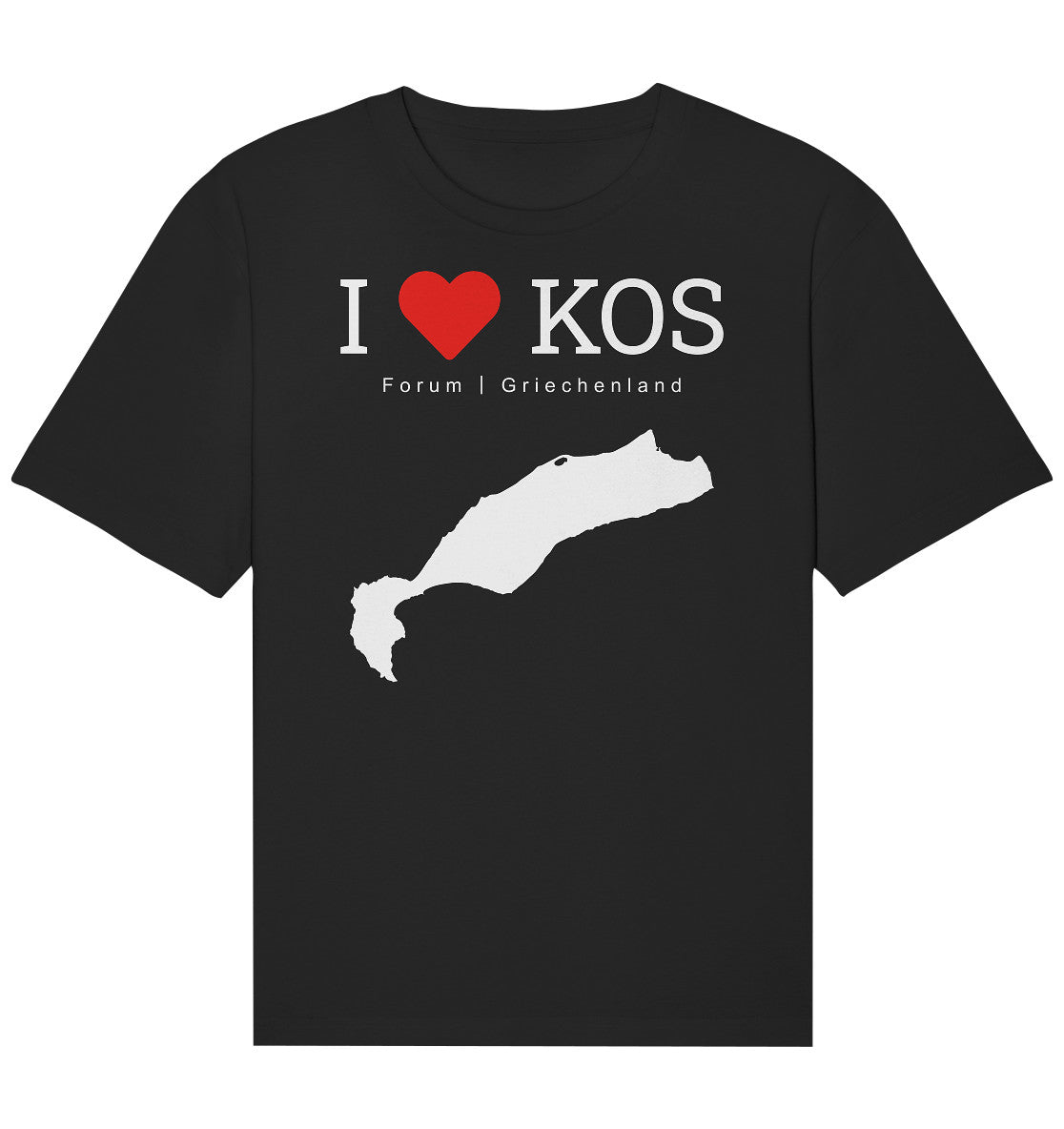 I LOVE KOS - Forum Griechenland White - Organic Relaxed Shirt