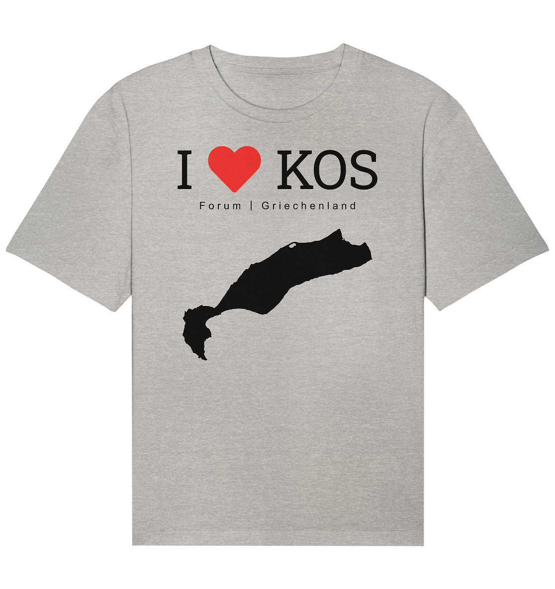 I LOVE KOS - Forum Greece Black - Organic Relaxed Shirt