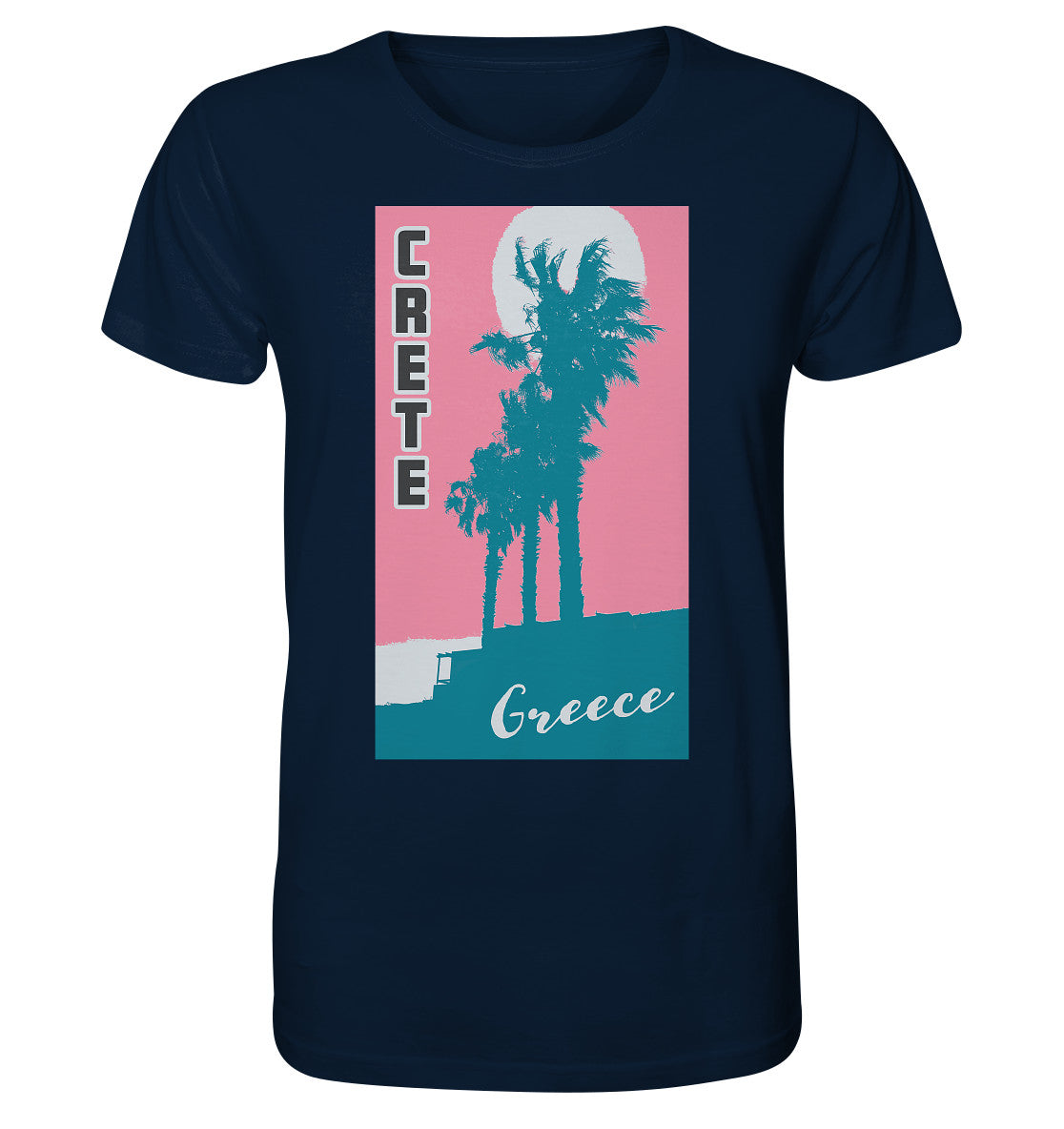 Palm trees & Pink Sky Crete Greece - Organic Shirt